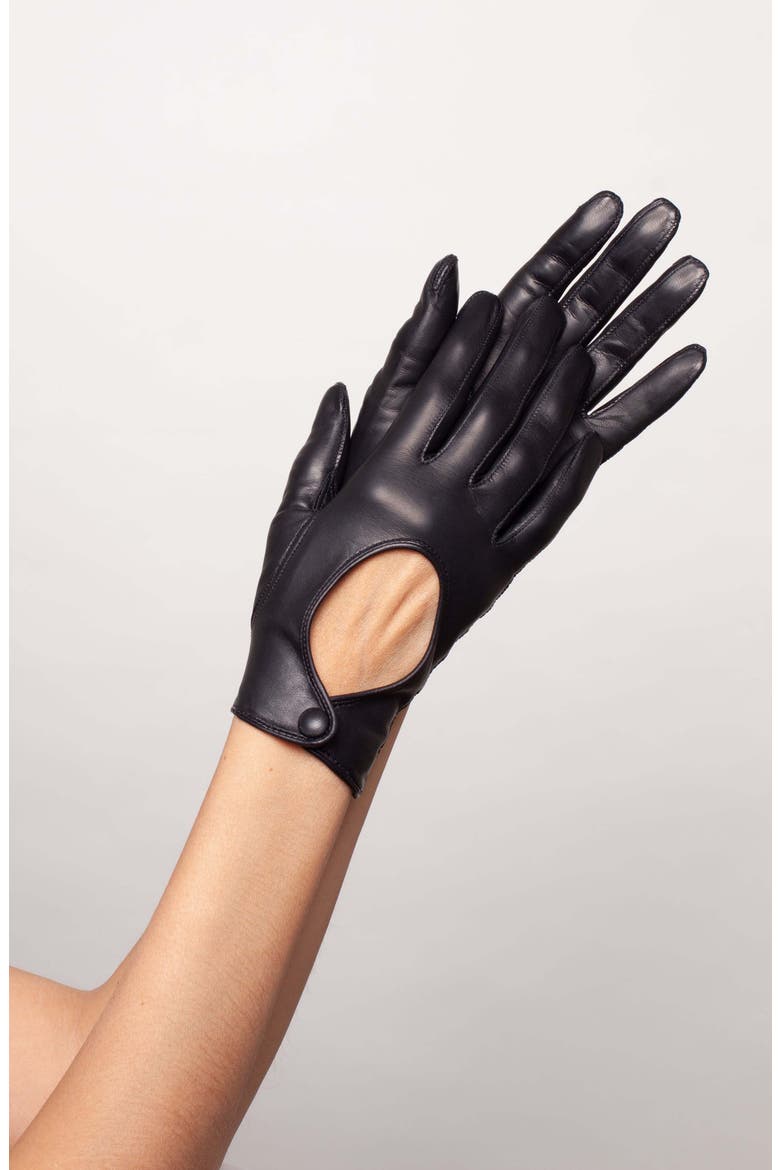 Washable Leather Driver Gloves, Alternate, color, BLACK