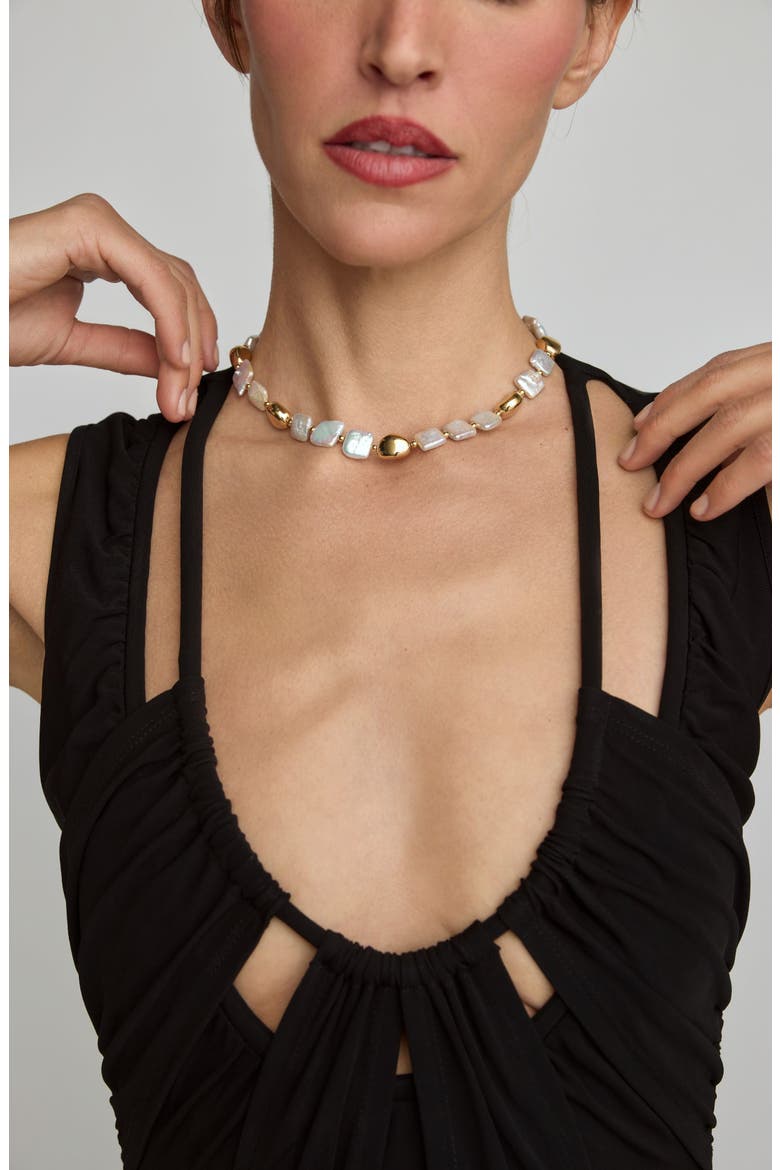Freshwater Pearl Beaded Necklace, Alternate, color, WHITE