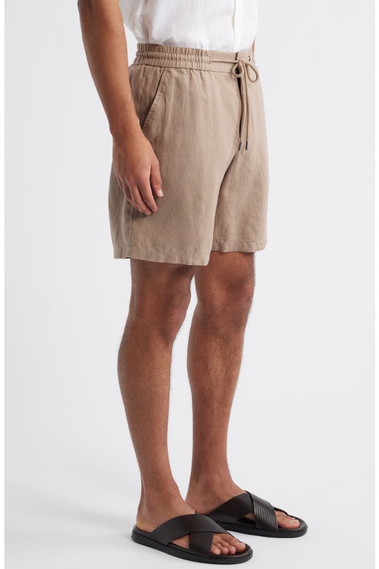 Hybrid City Flat Front Linen Shorts, Alternate, color, TAN DESERT