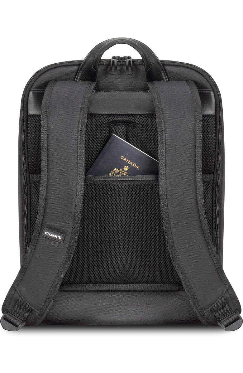 CHAMPS Waterproof Laptop Backpack, Alternate, color, Black