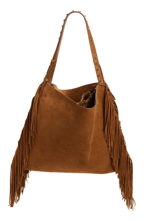 Christian Louboutin Baggy Fringed Tote Bag In Suede