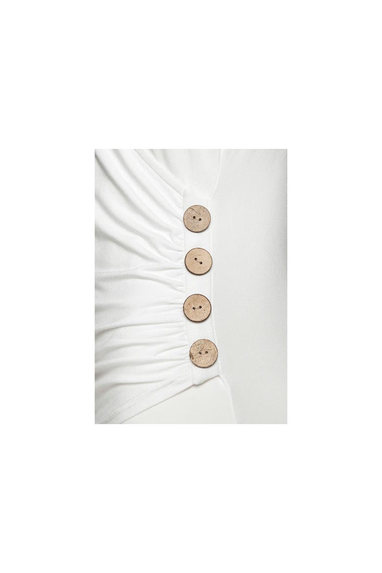 Side Button Wrap Look Top, Alternate, color, White