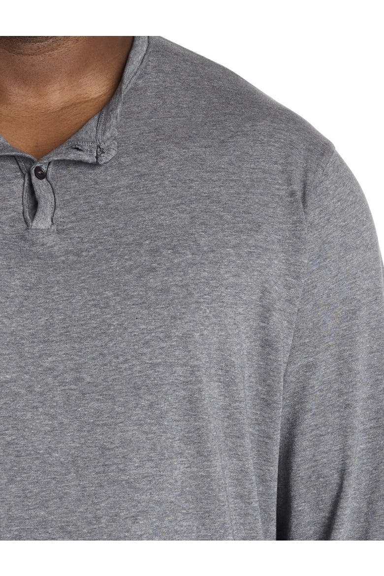 Big & Tall Venice Burnout Notched Henley Long-Sleeve Shirt, Alternate, color, JET