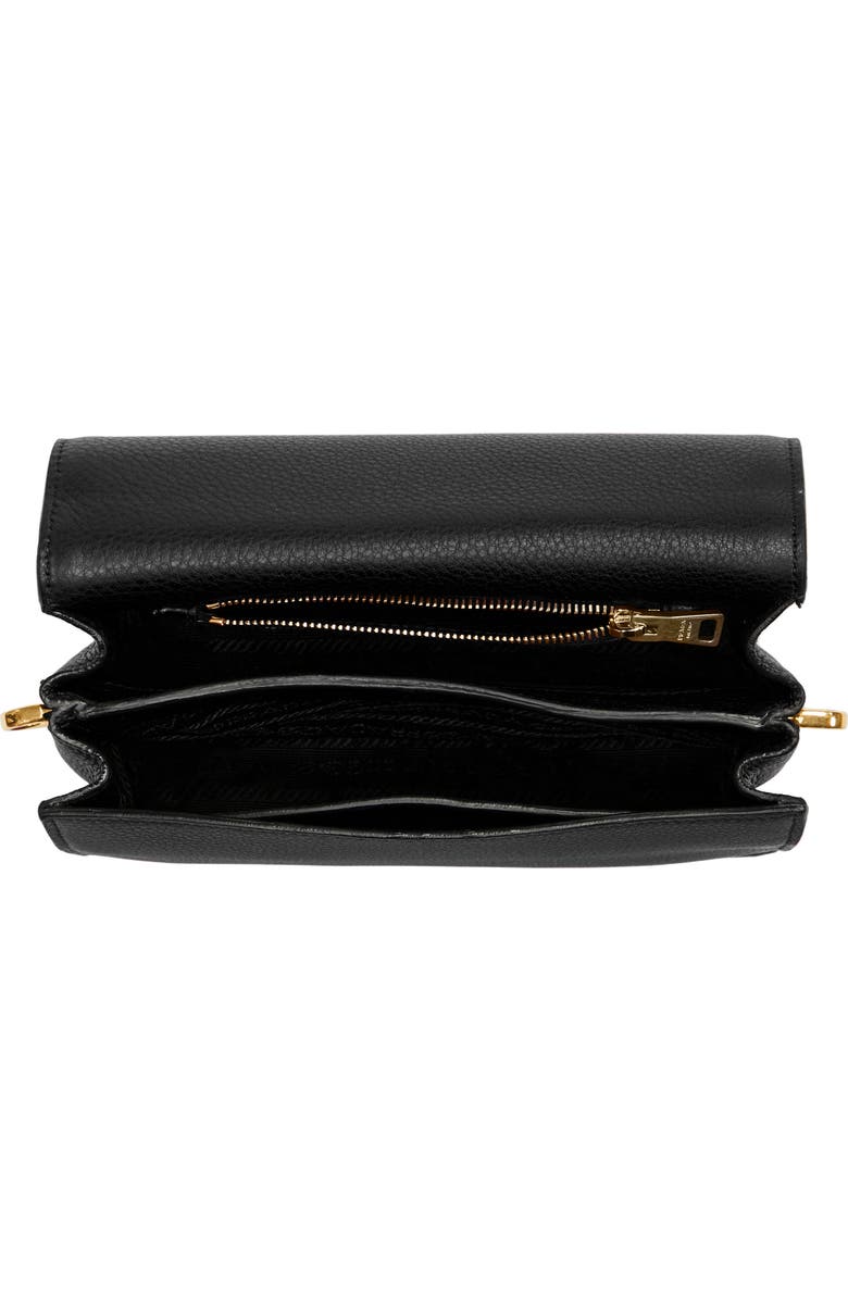 Prada Vitello Daino Double Compartment Leather Shoulder Bag, Alternate, color,