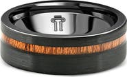 Bliss Diamond Men's Brushed Tungsten & Genuine Wood 8mm Ring Wedding Band
