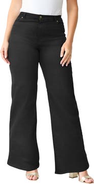 Roaman's Plus Size 24/7 Stretch Wide Leg Jean