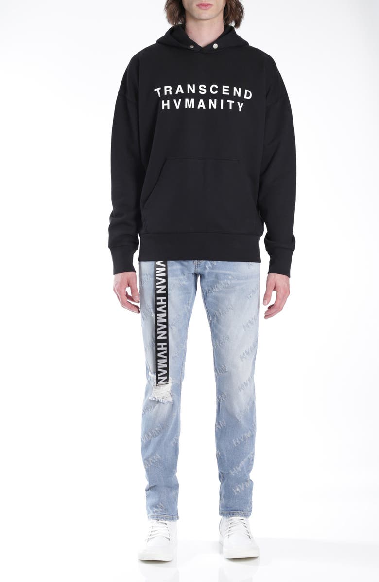 HVMAN Logo Graphic Hoodie, Alternate, color, Black/ Brain