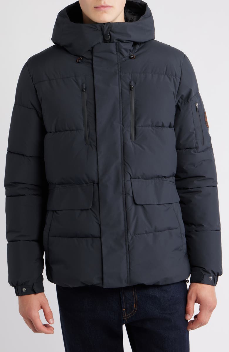 Save The Duck Alter Waterproof Hooded Puffer Jacket, Alternate, color, Black