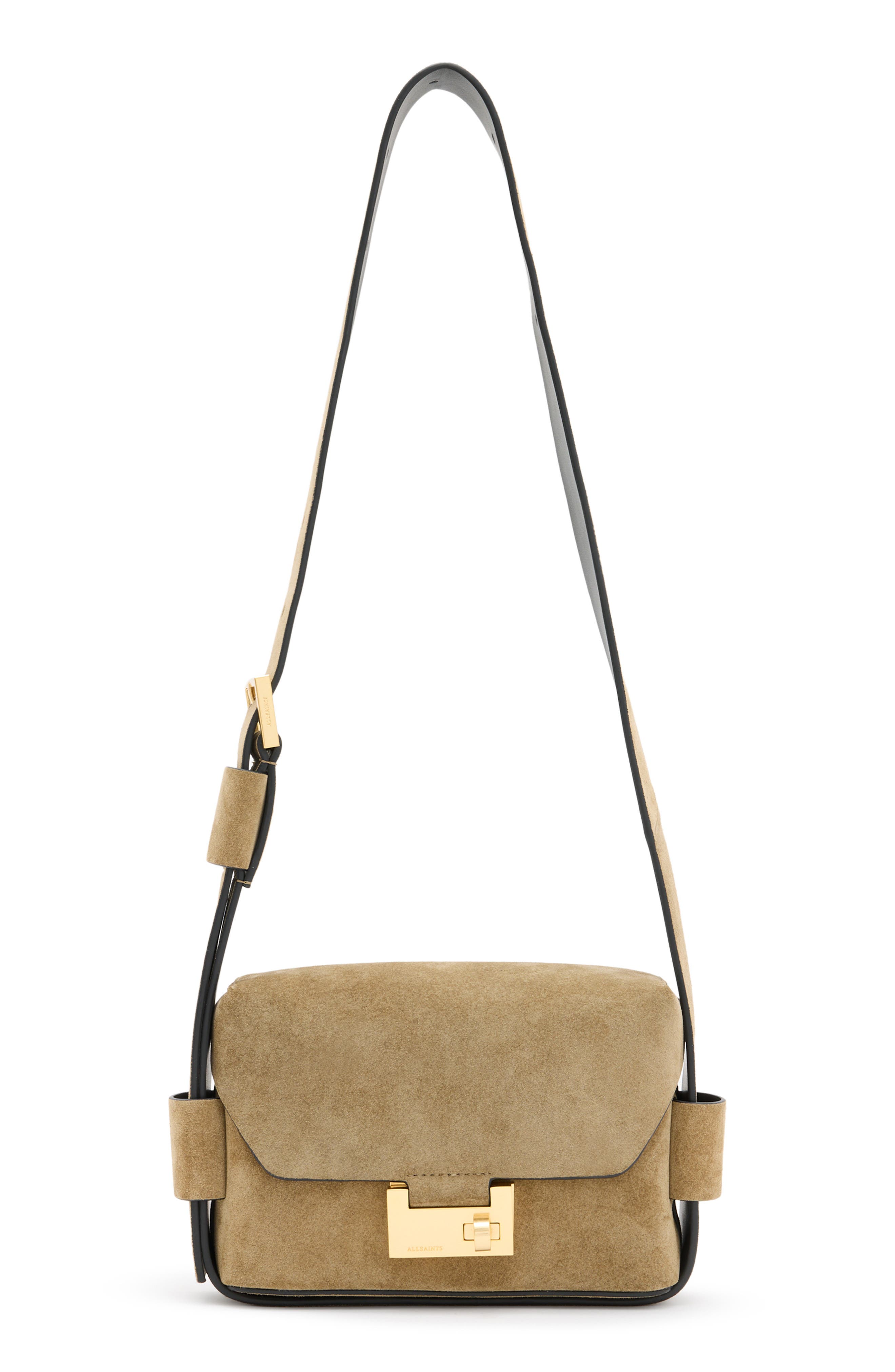 AllSaints Frankie Suede Crossbody Belt Bag, Main, color, 