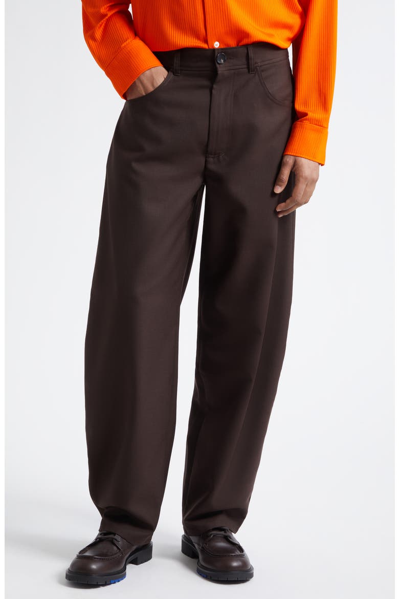 Gino Barrel Leg Trousers, Main, color, FINE SLUDGE WOOL