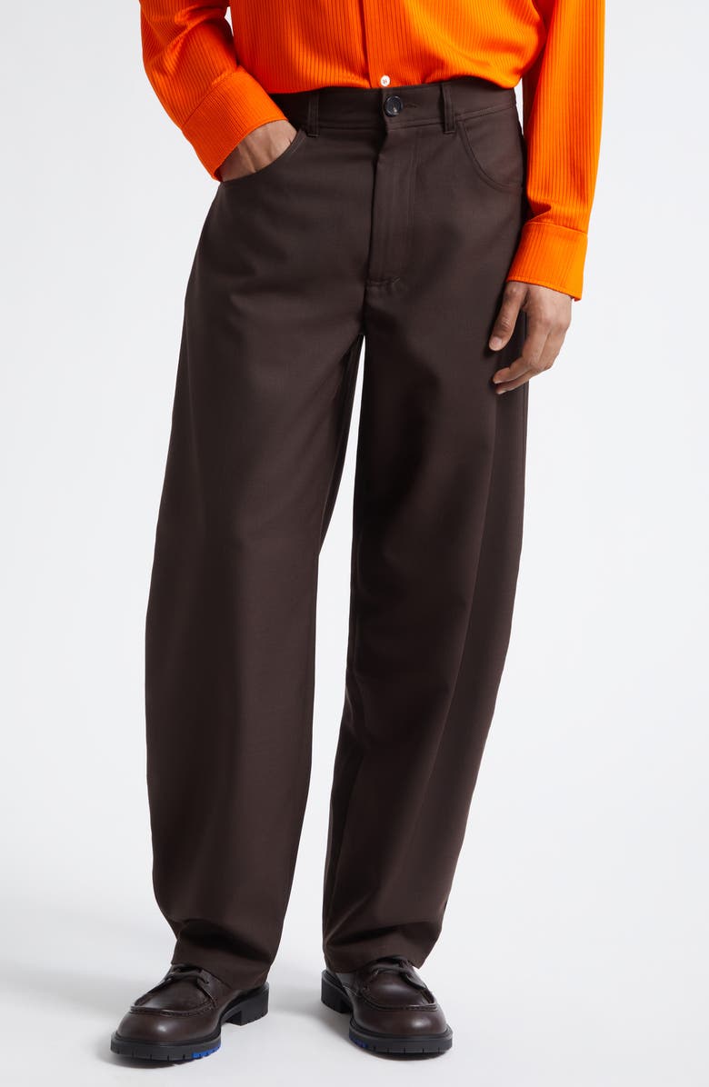 Séfr Gino Barrel Leg Trousers, Main, color, Fine Sludge Wool