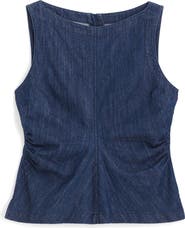 Madewell Ruched Denim Shell Top