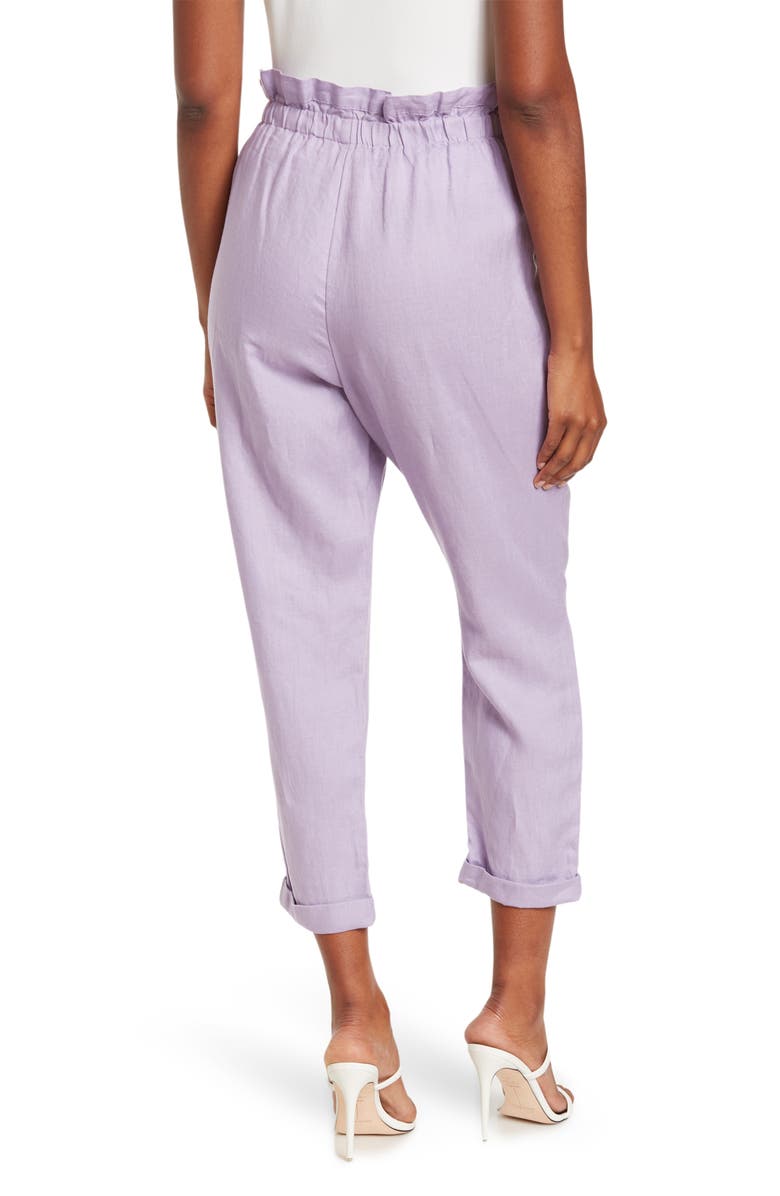 Donna Karan New York Pull-On Waist Tie Linen Pants, Alternate, color, 