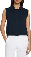 Theory Stretch Cotton Blend Zip Sweater Vest