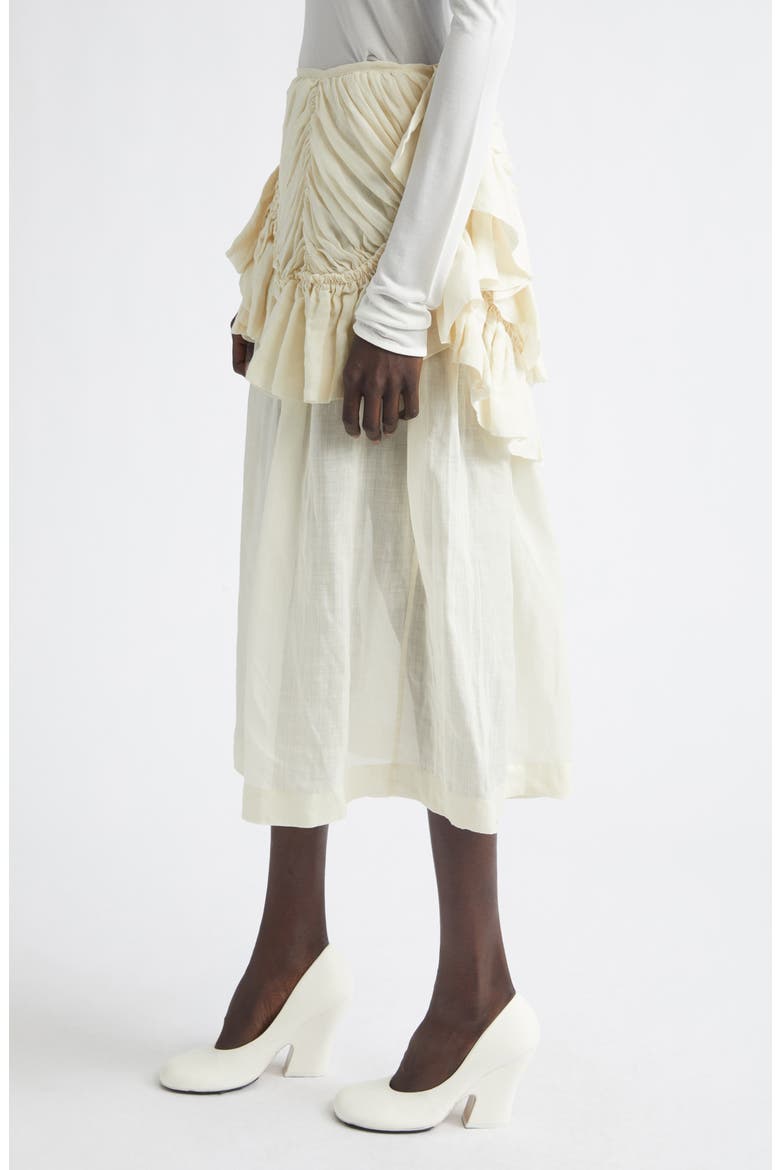 Shelby Ruffle Mousseline Convertible Skirt, Alternate, color, IVORY