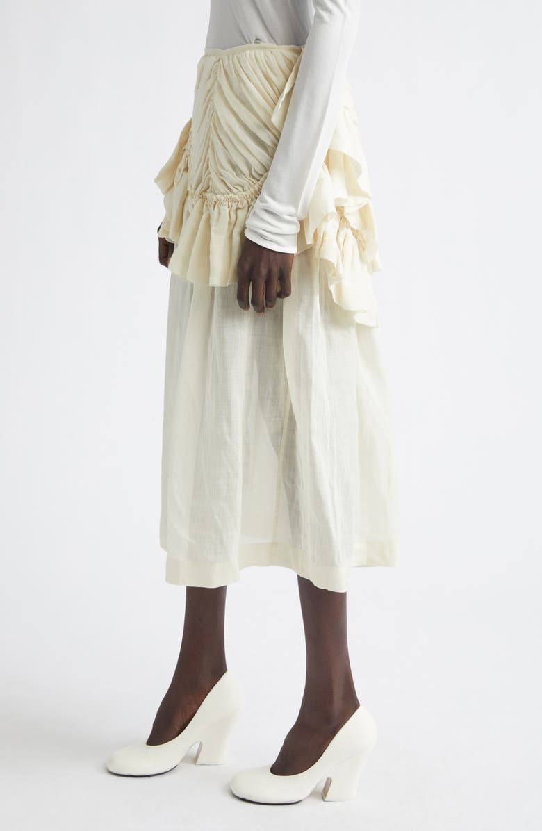Dries Van Noten Shelby Ruffle Mousseline Convertible Skirt, Alternate, color, Ivory