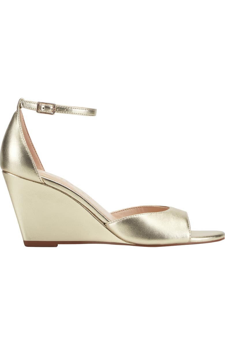 Marc Fisher LTD Felyna Ankle Strap Wedge Sandal, Alternate, color, Gold