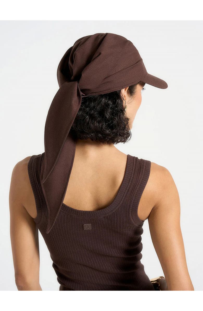 Manière De Voir Arianne Linen Bandana Cap, Alternate, color, Brown