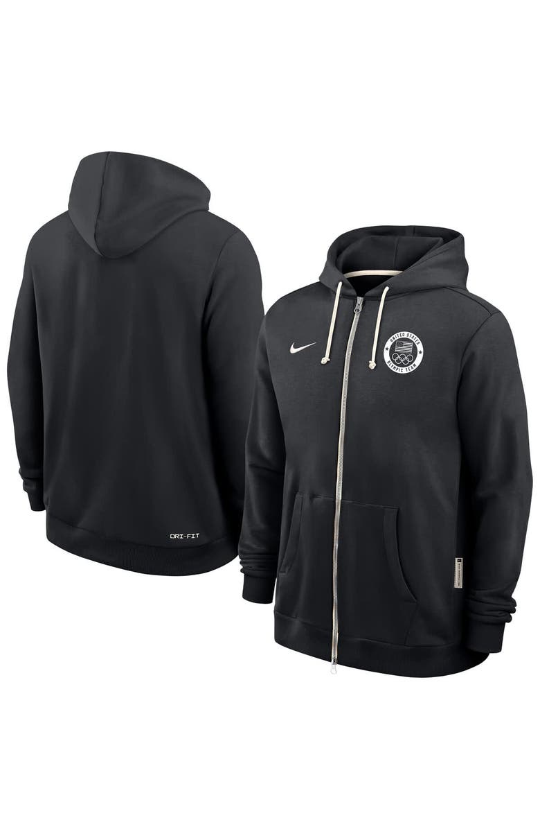 Nike Men's Nike Black Team USA Standard Issue Dri-FIT Full-Zip Hoodie, Main, color, Black