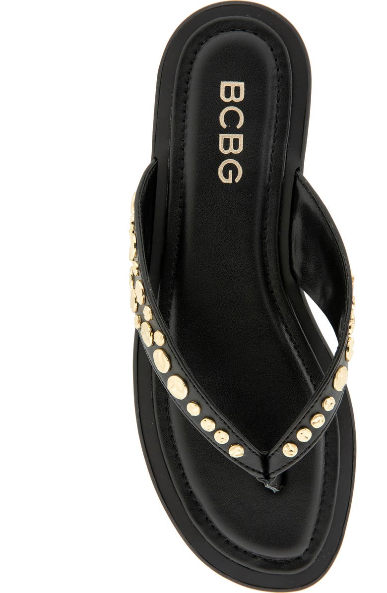BCBG Zelilya Studded Flip Flop, Alternate, color, Black