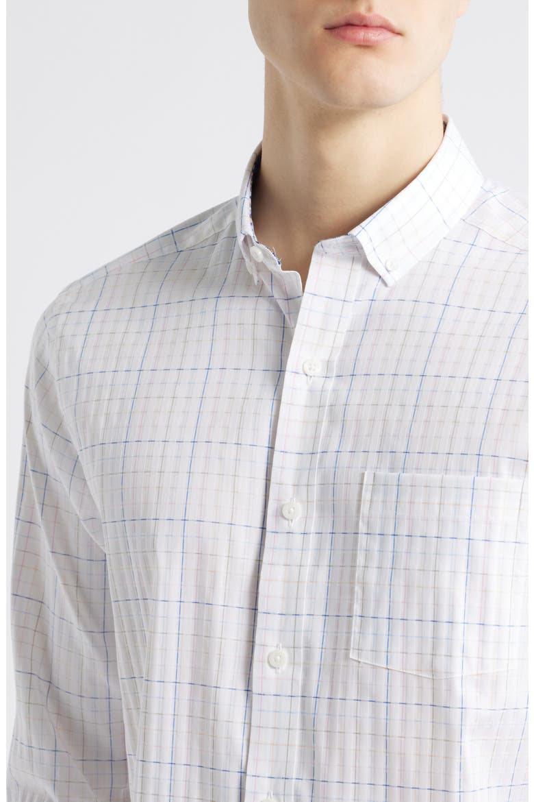 XC4® Windowpane Print Performance Button-Down Shirt, Alternate, color, WHITE MULTI