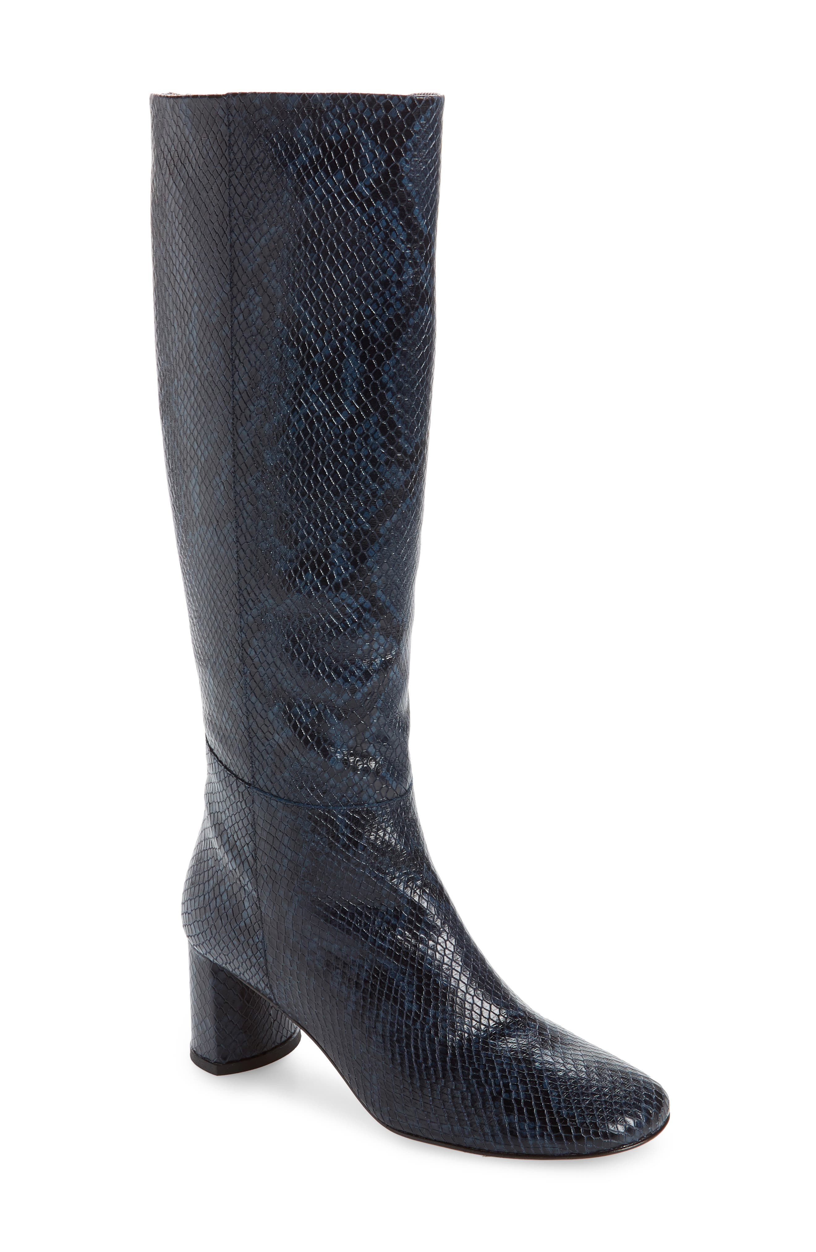 Donna Knee High Boot, Main, color, HYDRO SNAKE LEATHER