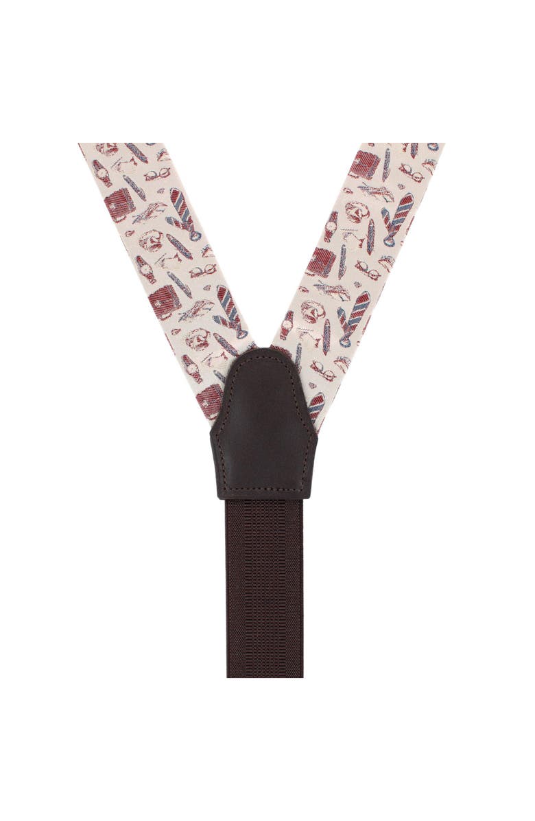 Trafalgar Day At The Office Novelty Silk Button End Suspenders, Alternate, color, 