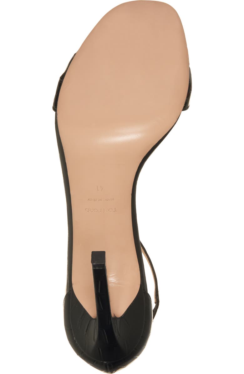 TOM FORD Titan Croc Embossed T-Strap Sandal, Alternate, color,