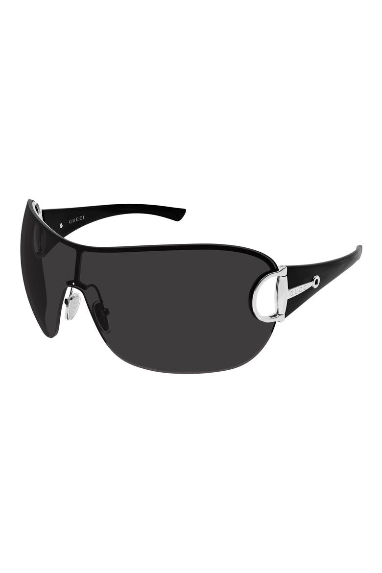 99mm Polarized Shield Sunglasses, Alternate, color, SILVER