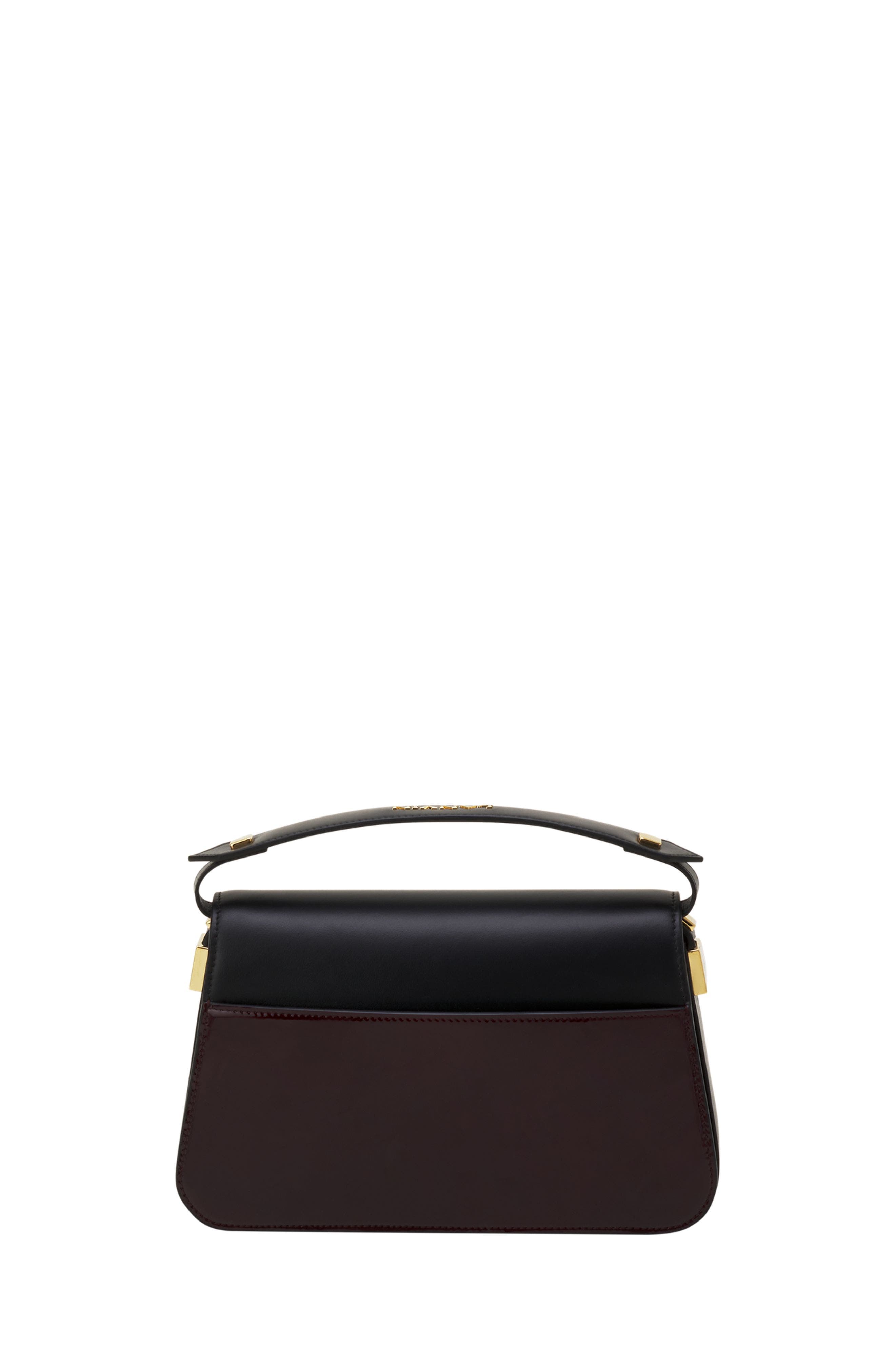 Lanvin Concerto Arpege Patent Leather Bag, Alternate, color, Black/Burgundy