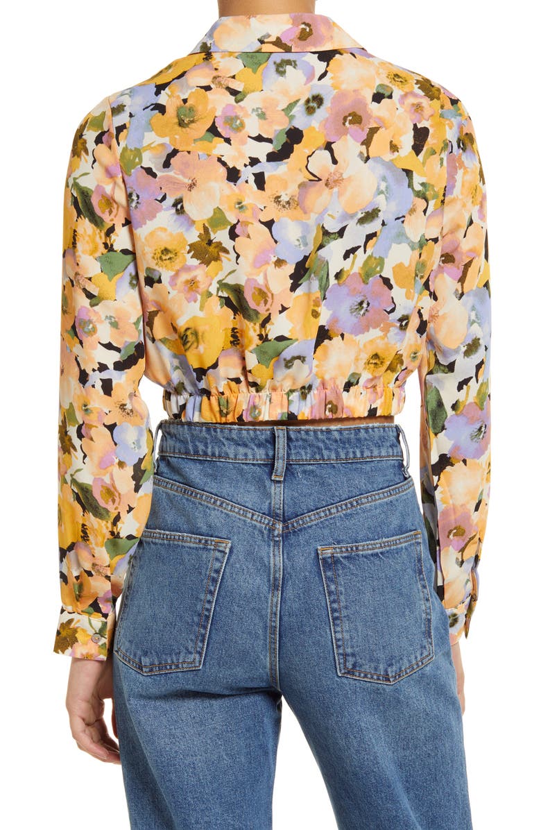 VERO MODA Macy Floral Print Crop Button-Up Shirt, Alternate, color,