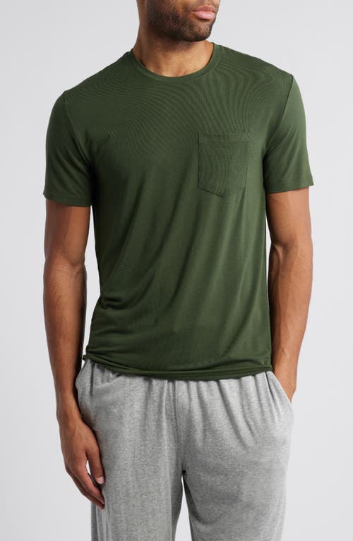 Tommy John Second Skin Pocket Sleep T-Shirt in Dark Olive 