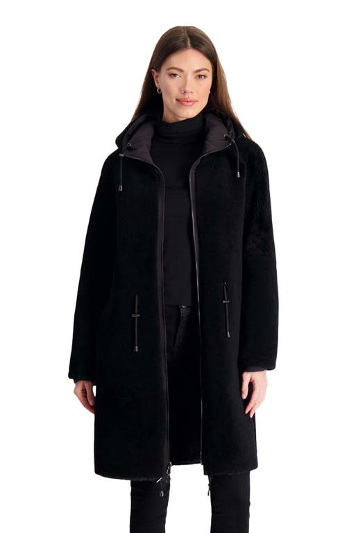 Gorski Shearling Reversible Parka In Blue