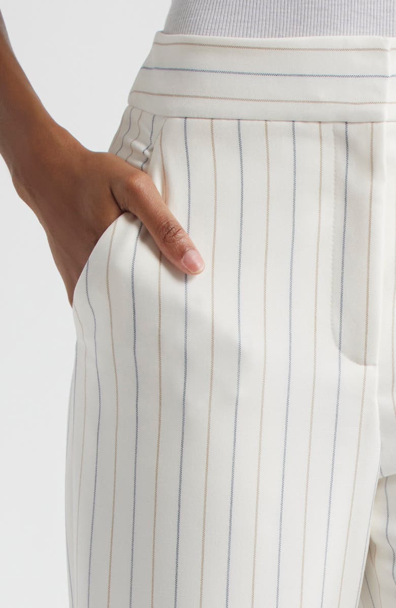 Veronica Beard Brixton Stripe Crop Wide Leg Pants, Alternate, color, Dove Multi