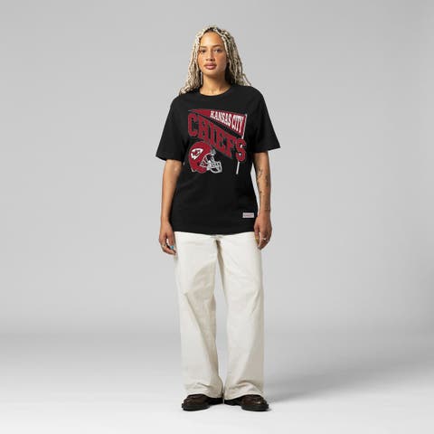 Women's Mitchell & Ness  Black Kansas City Chiefs Team Dynamic Boyfriend T-Shirt