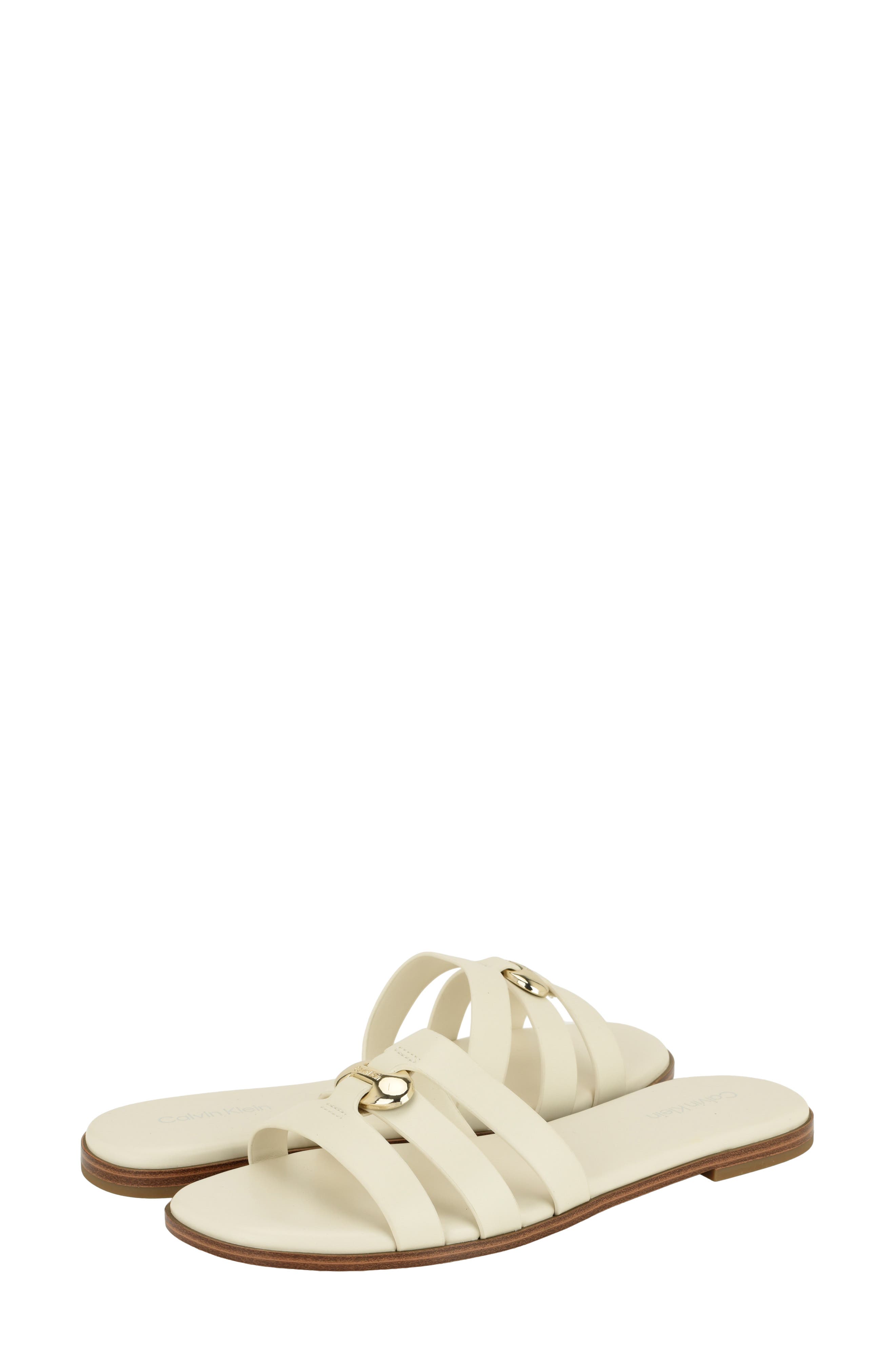 Karra Faux Leather Slide Sandal, Alternate, color, IVORY
