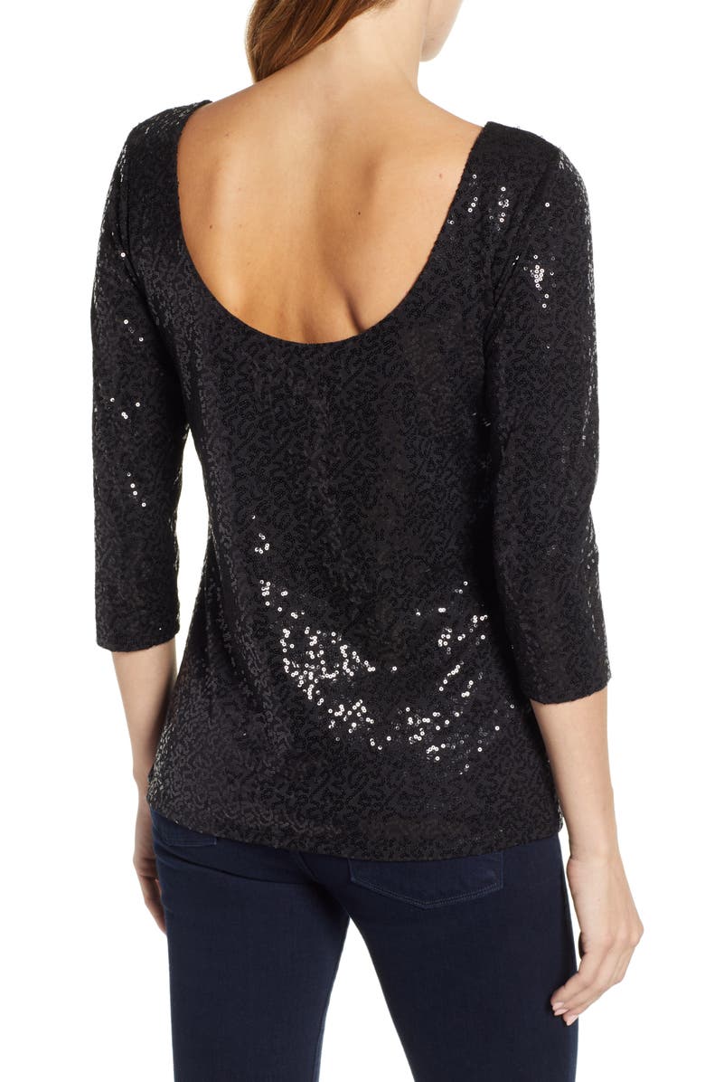 GIBSONLOOK Gibson x Glam Squad Megan Sequin Embellished Scoop Back Top, Alternate, color, 