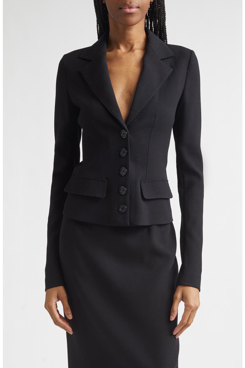 Tailored Stretch Wool Jacket, Main, color, NERO