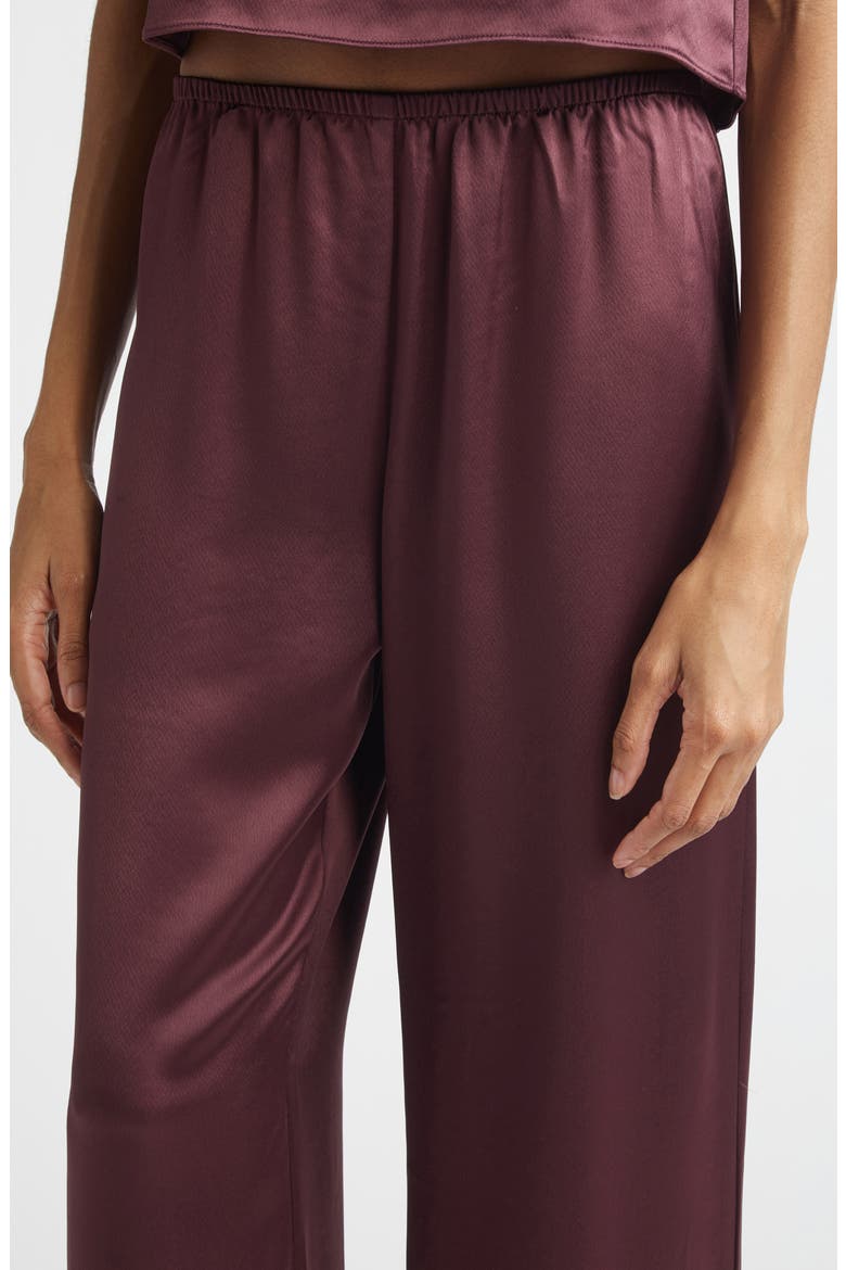 Barb Wide Leg Satin Pants, Alternate, color, MALBEC