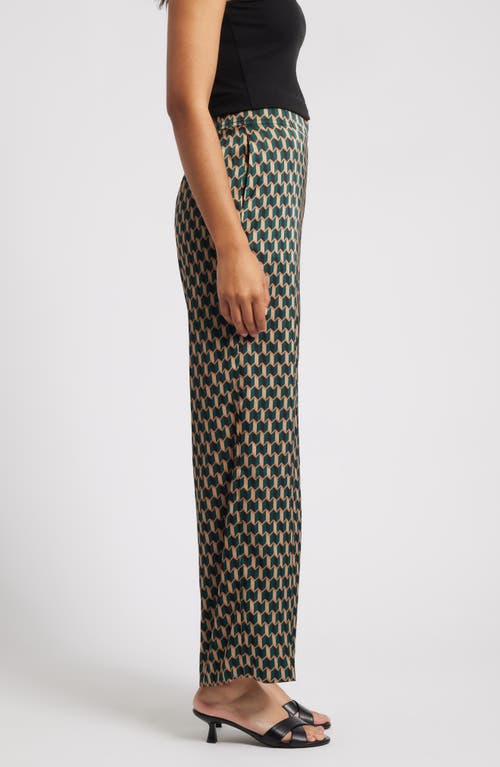 Anne Klein Womens Printed Blouse Wide Leg Pull On Pants In Black