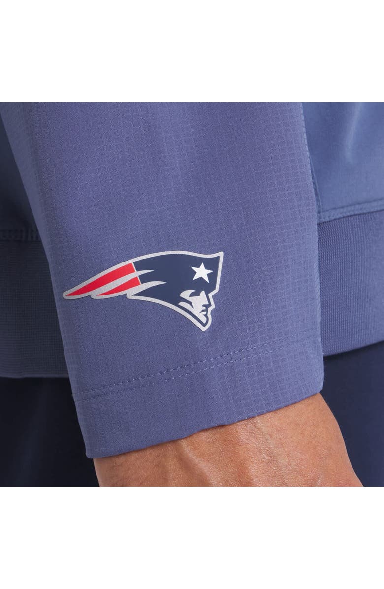 Nike Men's Nike  Storm Blue New England Patriots 2025 Rivalries Collection Sideline Anorak Half-Zip Hoodie Jacket, Alternate, color, 