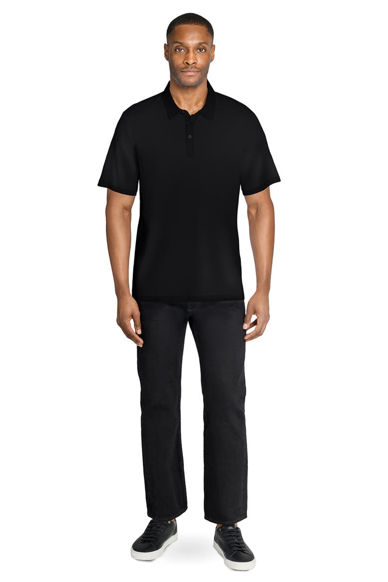 Solid Reworked Slim Fit Polo, Alternate, color, BLACK