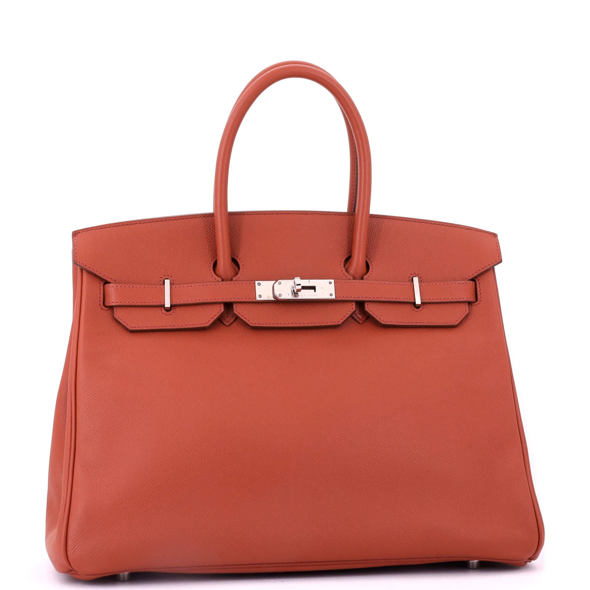 Pre-Owned Hermes Birkin Handbag Orange Epsom with Palladium Hardware 35, Alternate, color, 