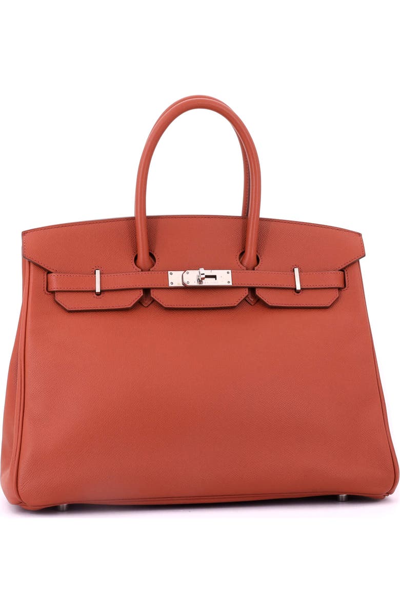 Pre-Owned Hermes Birkin Handbag Orange Epsom with Palladium Hardware 35, Alternate, color, Brique
