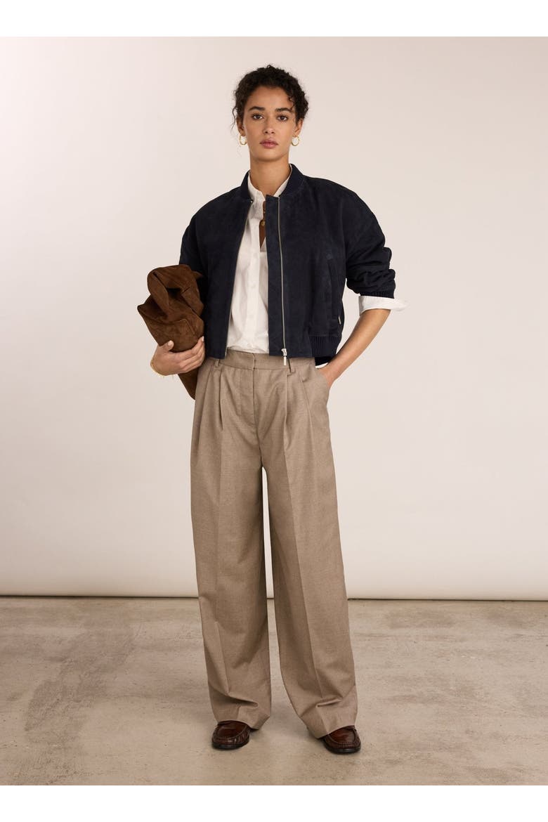 Mika Cool Wool Wide Leg Trousers, Alternate, color, Natural