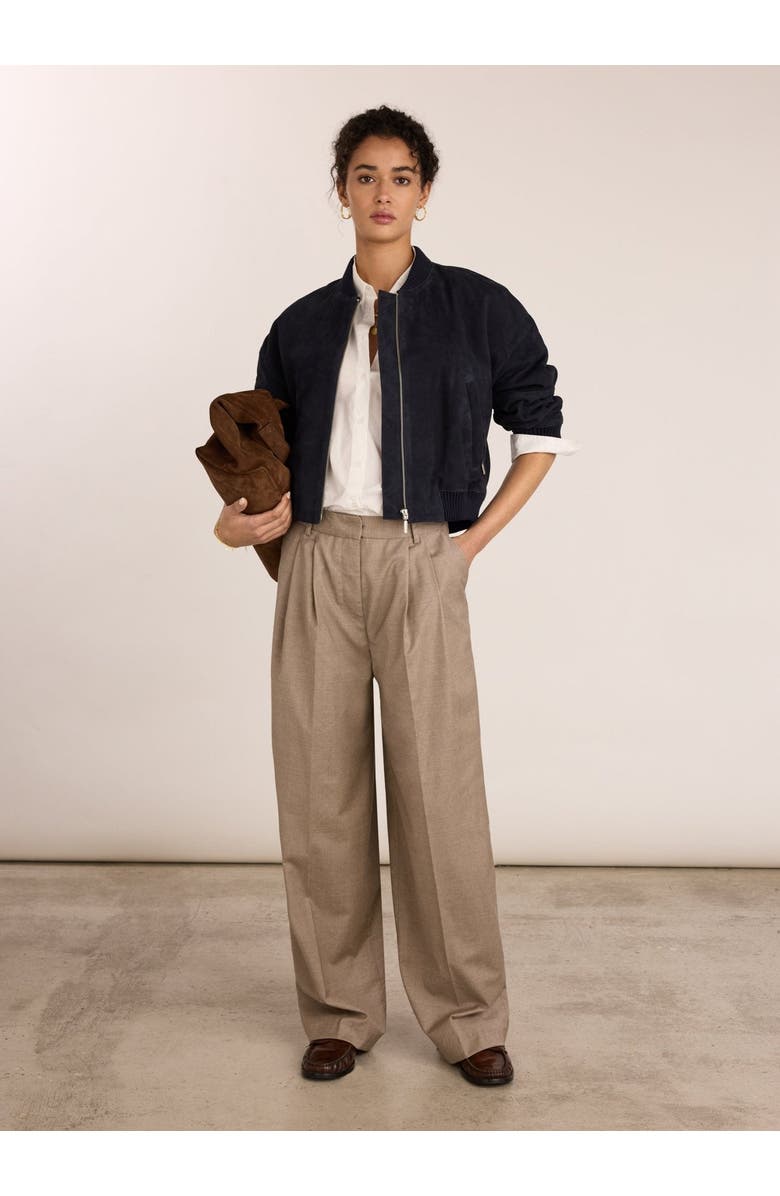 Baukjen Mika Cool Wool Wide Leg Trousers, Alternate, color, Natural