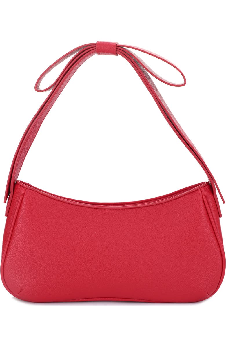 Mali + Lili Marissa Bow Recycled Vegan Leather Shoulder Bag, Alternate, color, Red