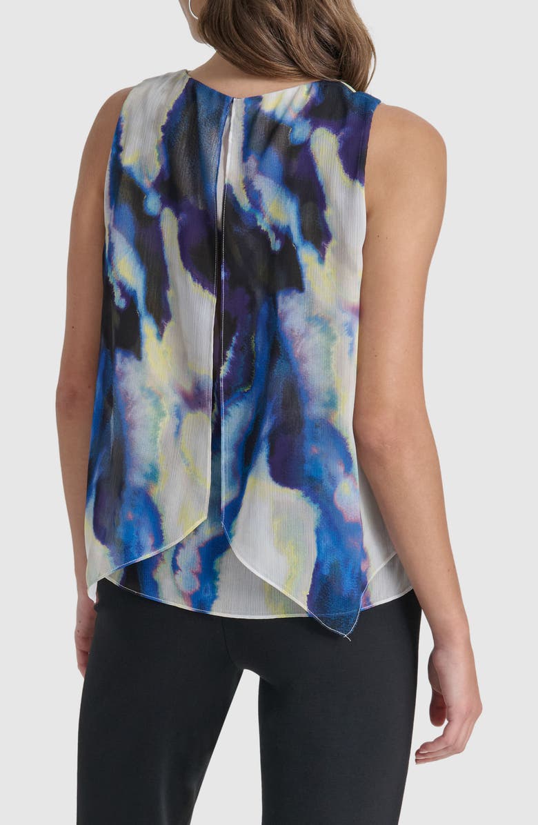 DKNY Printed Sleeveless Chiffon Top, Alternate, color, 