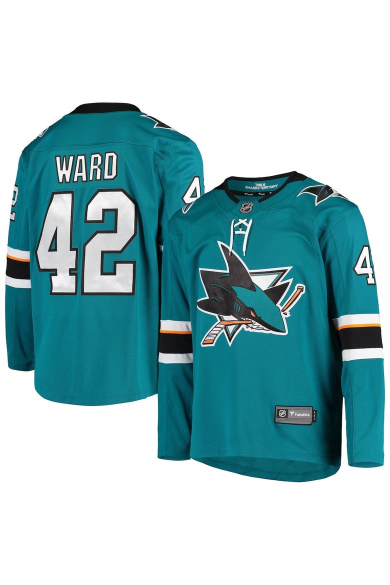 Men's Fanatics Branded Joel Ward Teal San Jose Sharks Breakaway Home Player Jersey, Main, color, Teal
