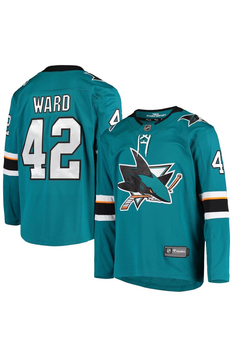 FANATICS Men's Fanatics Branded Joel Ward Teal San Jose Sharks Breakaway Home Player Jersey, Main, color, Teal